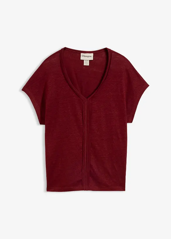 Shirt aus reinem Leinen in rot von vorne - bonprix Shirt aus reinem Leinen in rot von vorne - bonprix