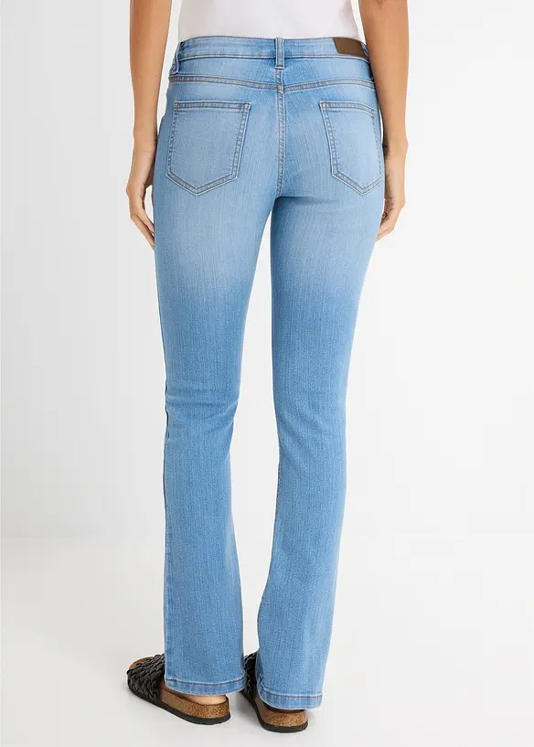 Bootcut-Jeans Mid Waist, Stretch in blau von hinten - bonprix
