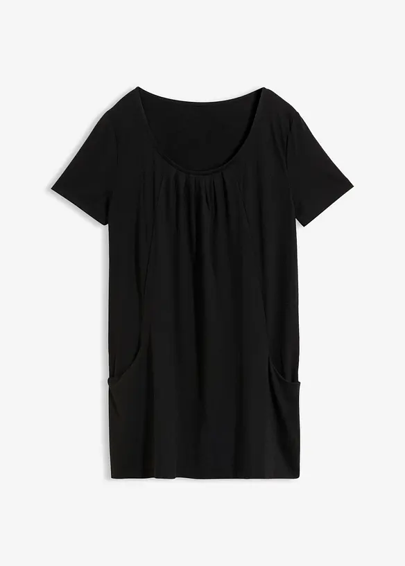 Longshirt mit Viskose in schwarz von vorne - bonprix