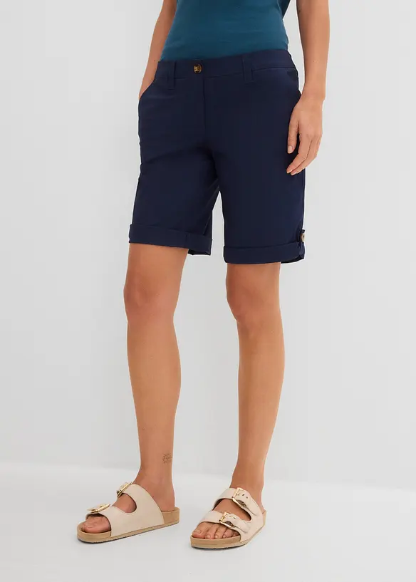 Stretch-Bermuda in blau von vorne - bonprix Stretch-Bermuda in blau von vorne - bonprix