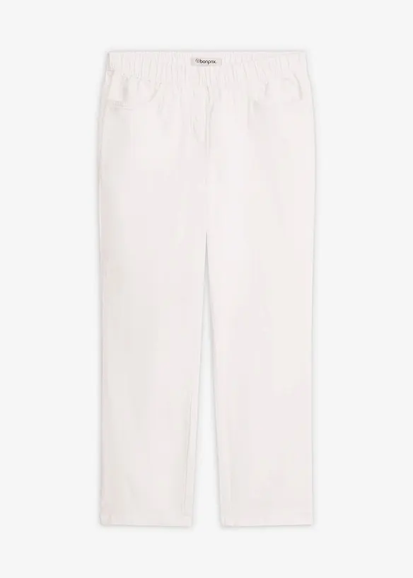 7/8 Schlupfhose mit Stretch in weiß von vorne - bonprix