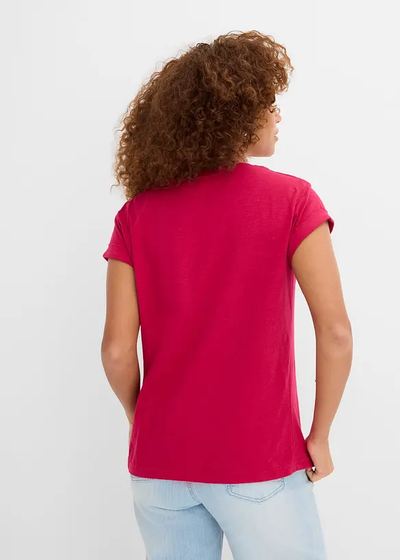 Boxy-Shirt in pink von hinten (im Anschnitt) - bonprix