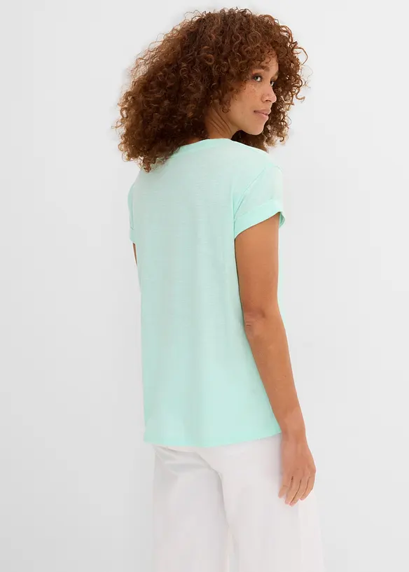 Boxy-Shirt in grün von hinten (im Anschnitt) - bonprix