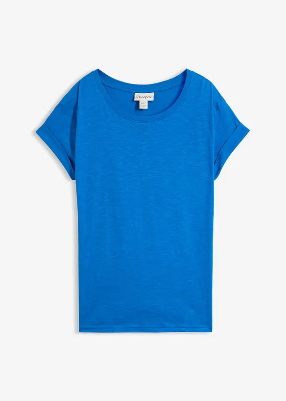 Boxy-Shirt in blau von vorne - bonprix