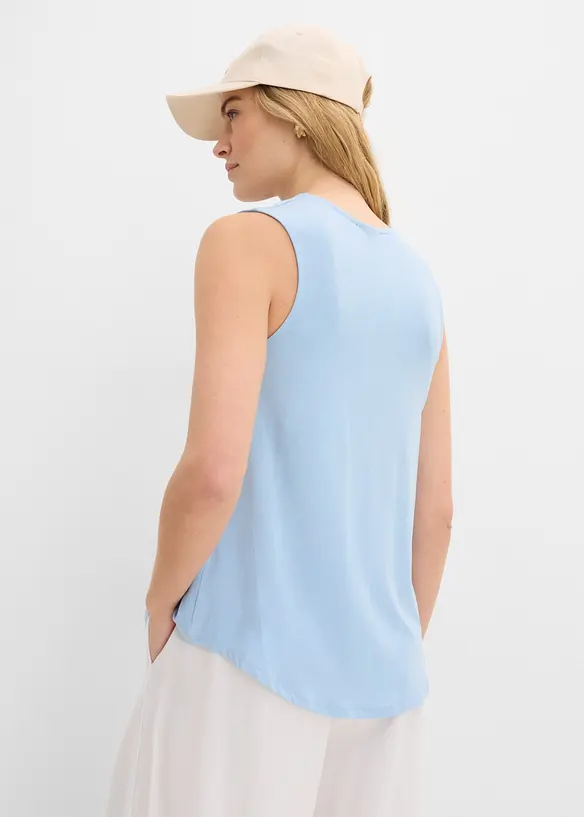 Top aus softem Viskose-Mix in blau von hinten (im Anschnitt) - bonprix