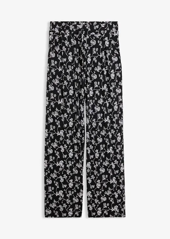 Palazzo-Hose aus Viskose-Mix in schwarz von vorne - bonprix