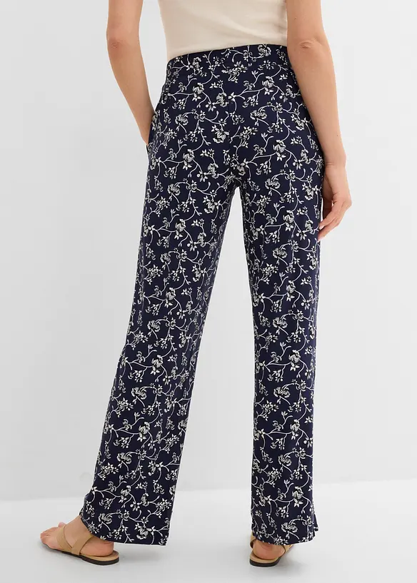 Palazzo-Hose aus Viskose-Mix in blau von hinten - bonprix