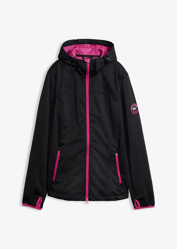 Leichte Softshelljacke in schwarz von vorne - bonprix
