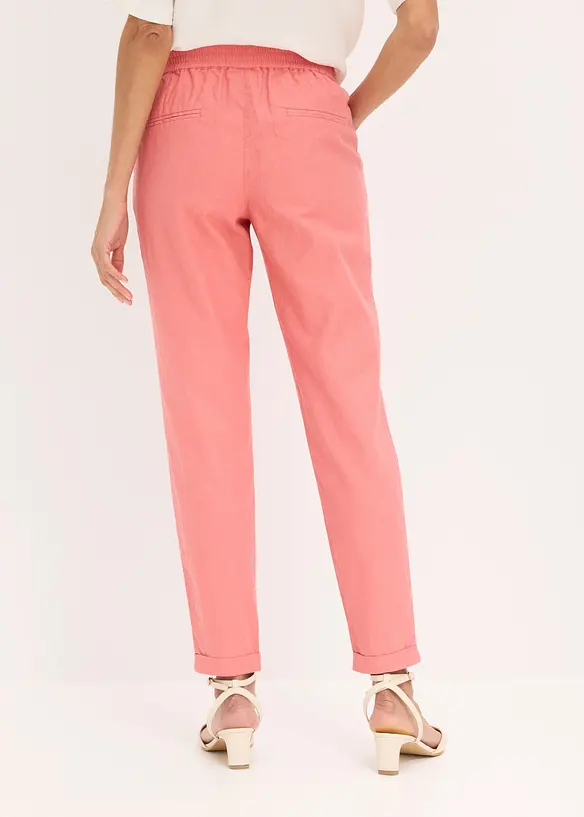 Leinenhose aus einem Leinen-Mix in rosa von hinten - bonprix Leinenhose aus einem Leinen-Mix in rosa von hinten - bonprix
