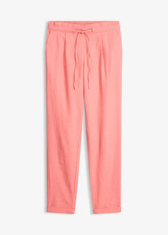 Leinenhose aus einem Leinen-Mix in rosa von vorne - bonprix Leinenhose aus einem Leinen-Mix in rosa von vorne - bonprix