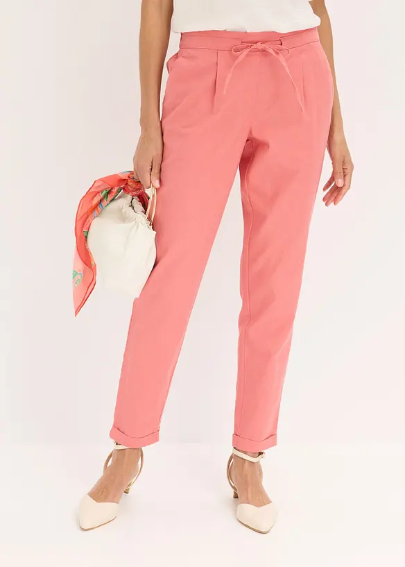 Leinenhose aus einem Leinen-Mix in rosa von vorne - bonprix Leinenhose aus einem Leinen-Mix in rosa von vorne - bonprix