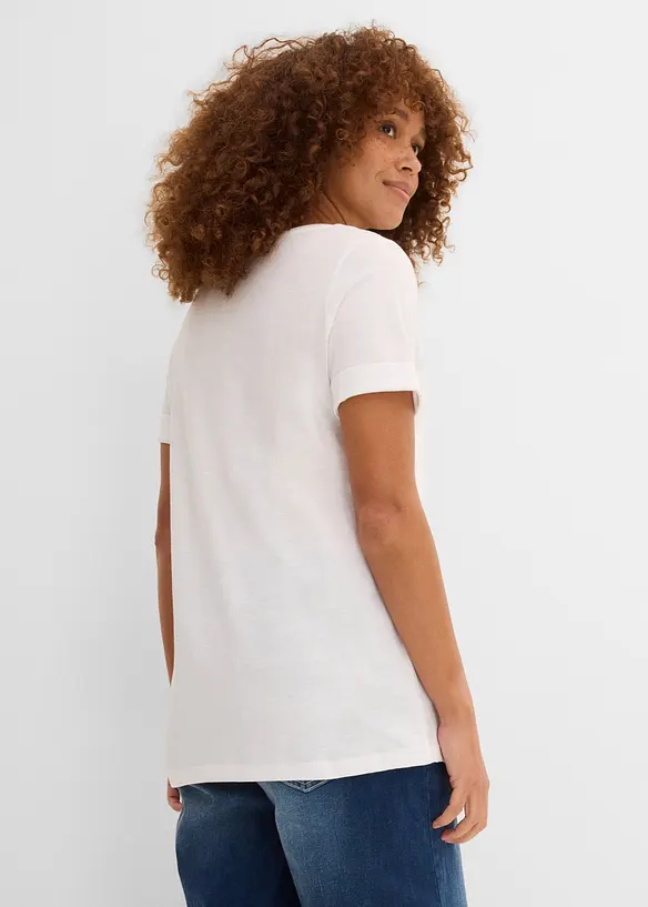 Longshirt aus reiner Bio-Baumwolle in weiß von hinten (im Anschnitt) - bonprix Longshirt aus reiner Bio-Baumwolle in weiß von hinten (im Anschnitt) - bonprix