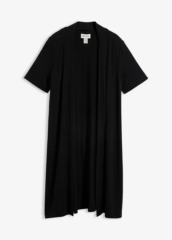 Shirtjacke aus softer Viskose in schwarz von vorne - bonprix Shirtjacke aus softer Viskose in schwarz von vorne - bonprix