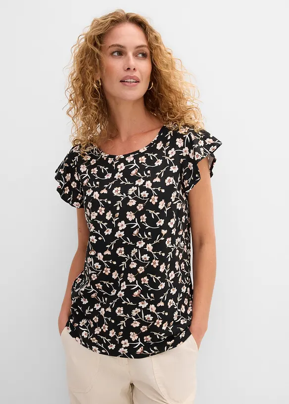 Shirt in schwarz von vorne (im Anschnitt) - bonprix