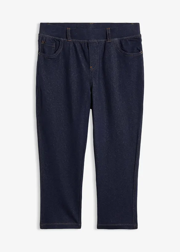 Capri-Leggings in Jeansoptik in blau von vorne - bonprix