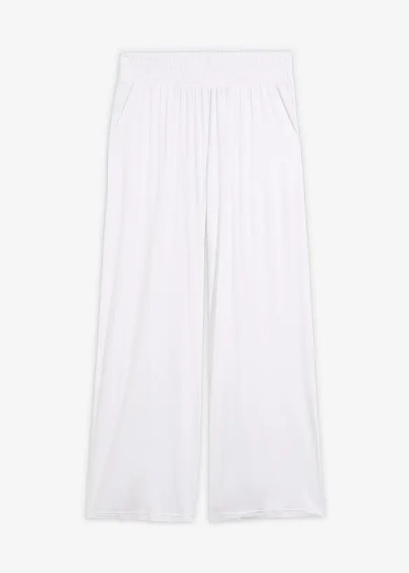 Jersey-Hose aus fließendem Viskose-Mix, 7-8-Länge in weiß von vorne - bonprix Jersey-Hose aus fließendem Viskose-Mix, 7-8-Länge in weiß von vorne - bonprix