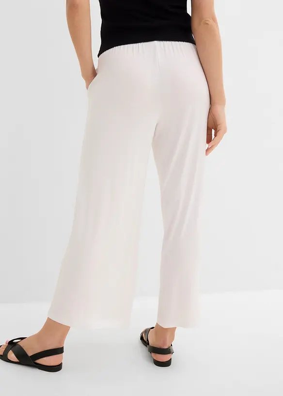 Jersey-Hose aus fließendem Viskose-Mix, 7-8-Länge in weiß von hinten - bonprix Jersey-Hose aus fließendem Viskose-Mix, 7-8-Länge in weiß von hinten - bonprix