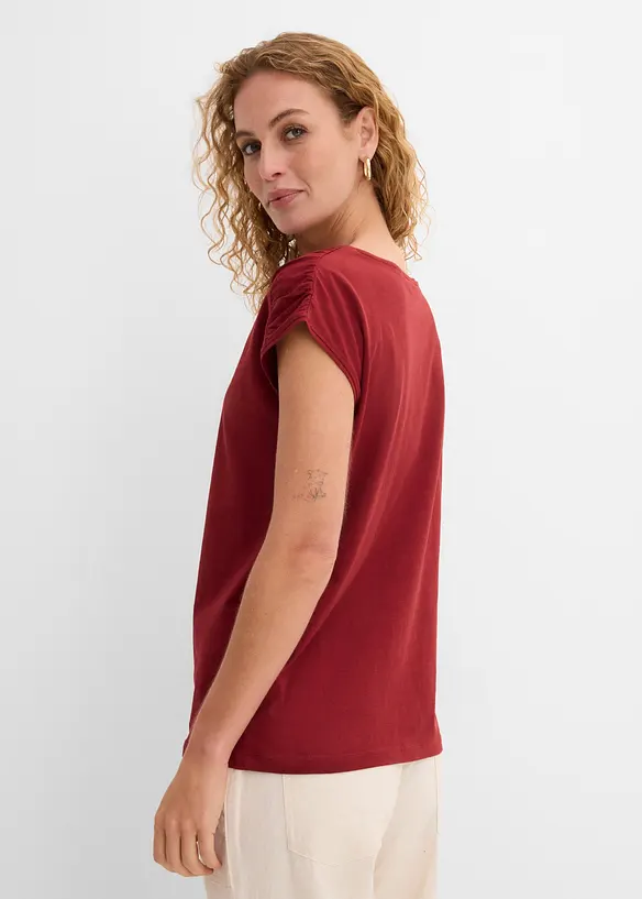 Boxy-Shirt, kurzarm in rot von hinten (im Anschnitt) - bonprix