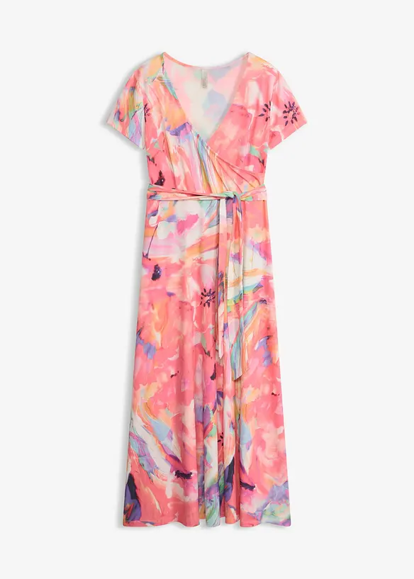 Kurzarm-Maxikleid in pink von vorne - bonprix Kurzarm-Maxikleid in pink von vorne - bonprix