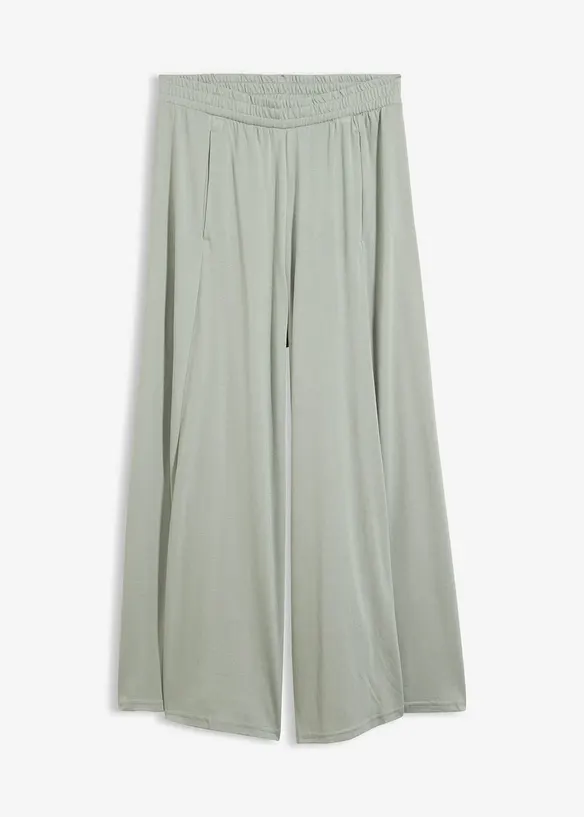 Jersey-Culotte mit weitem Bein in grün von vorne - bonprix Jersey-Culotte mit weitem Bein in grün von vorne - bonprix