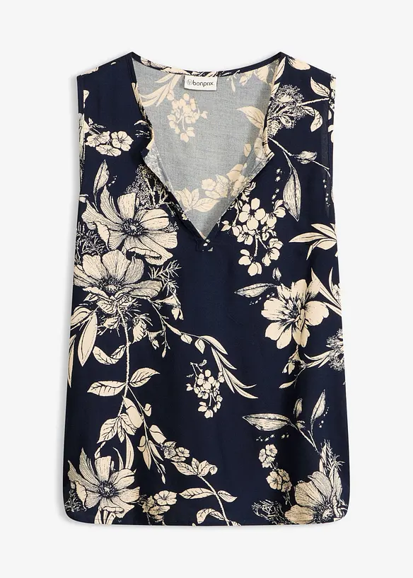 Viskose Top in blau von vorne - bonprix