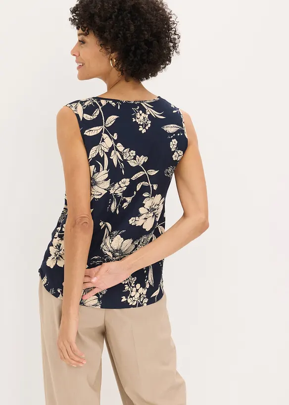 Viskose Top in blau von hinten (im Anschnitt) - bonprix