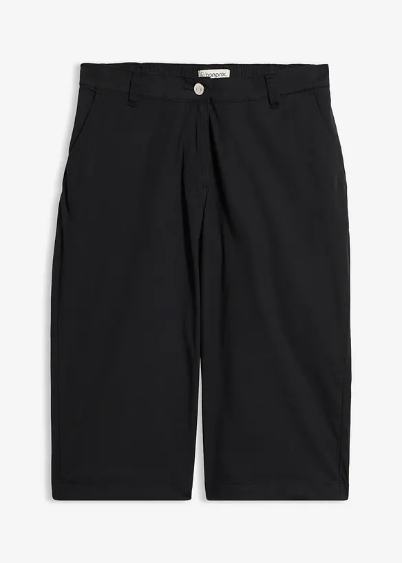 Long-Bermuda aus Baumwoll-Mix in schwarz von vorne - bonprix Long-Bermuda aus Baumwoll-Mix in schwarz von vorne - bonprix