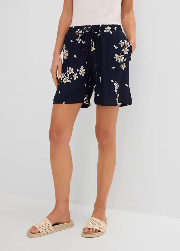 Shorts aus Viskose (2er Pack) in blau von vorne - bonprix
