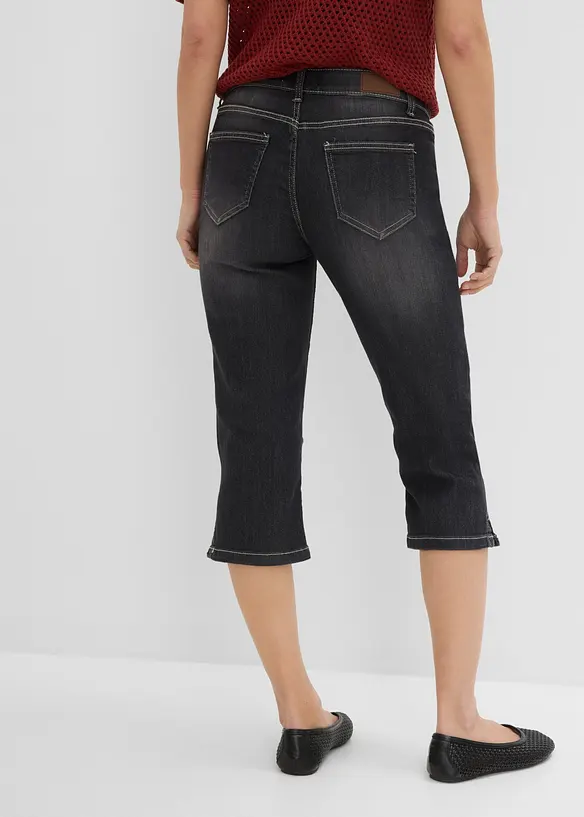 Capri-Jeans, 2er-Pack in grau von hinten - bonprix