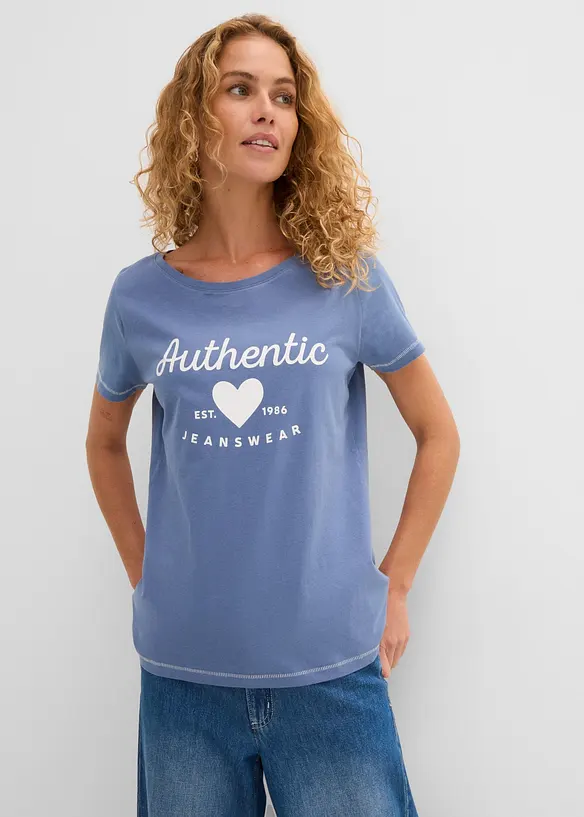 T-Shirt in blau von vorne (im Anschnitt) - bonprix T-Shirt in blau von vorne (im Anschnitt) - bonprix