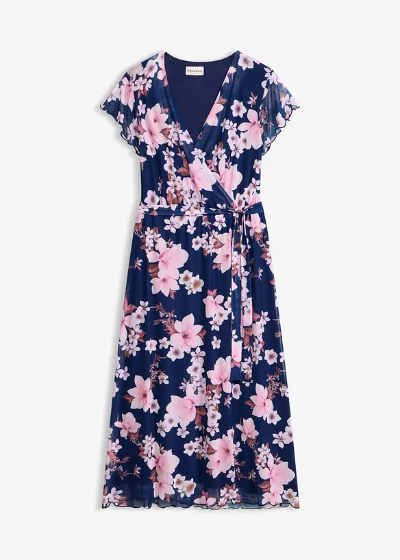 Midikleid aus Mesh in blau von vorne - bonprix Midikleid aus Mesh in blau von vorne - bonprix