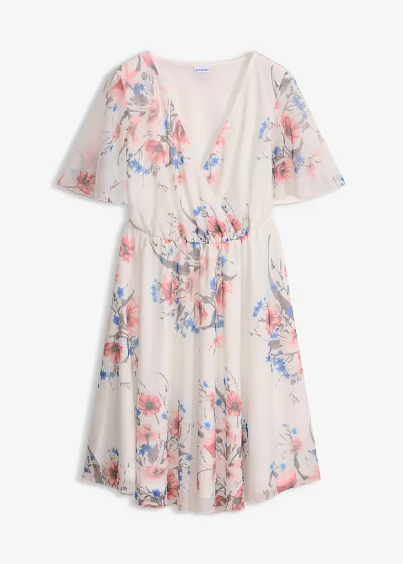 Minikleid aus Mesh in weiß von vorne - bonprix