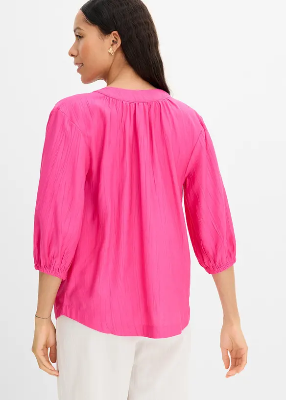 Oversize-Bluse aus softem Viskose-Mix in pink von hinten (im Anschnitt) - bonprix