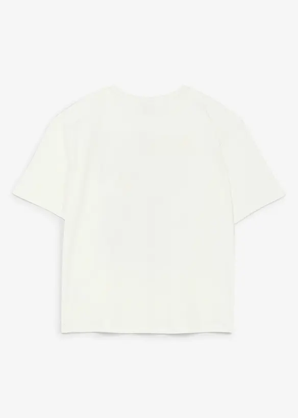 Smiley World T-Shirt aus reiner Baumwolle in Loose Fit in weiß von hinten - SmileyWorld