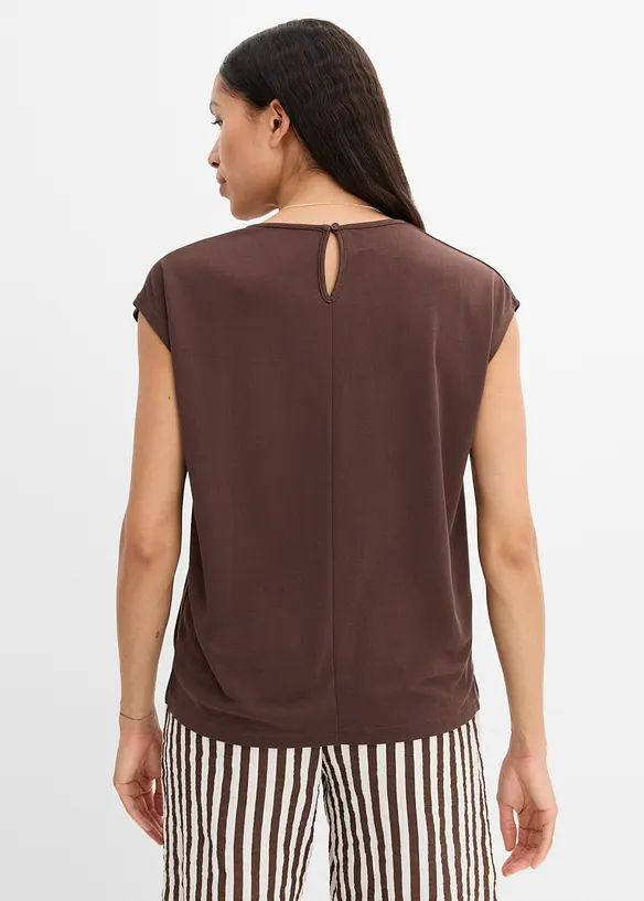 Shirt aus Viskose Piqué in braun von hinten (im Anschnitt) - bonprix