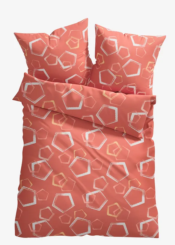 Baumwollmix-Bettwäsche in orange von vorne - bonprix