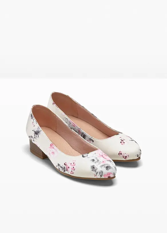 Pumps mit Blockabsatz in beige - bonprix