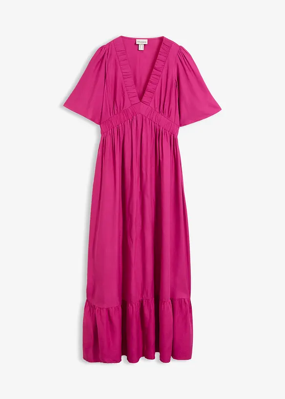 Maxikleid aus fließender Viskose in pink von vorne - bonprix Maxikleid aus fließender Viskose in pink von vorne - bonprix