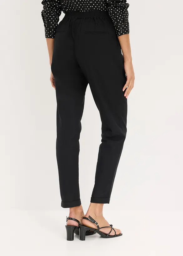 Leinenhose aus einem Leinen-Mix in schwarz von hinten - bonprix