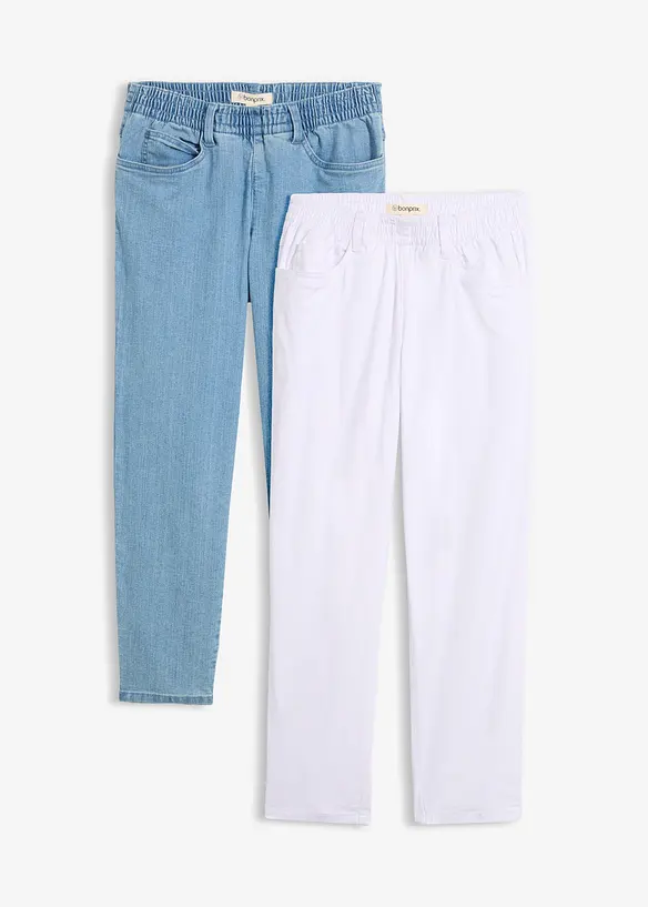 Straight-Jeans (2er Pack) in weiß von vorne - bonprix Straight-Jeans (2er Pack) in weiß von vorne - bonprix