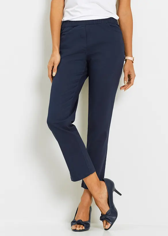 7/8 Schlupfhose mit Stretch in blau von vorne - bonprix