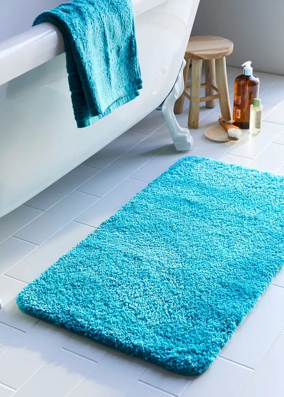 Getuftete Uni-Badematte mit hohem Flor in petrol (Ambiente) - bonprix