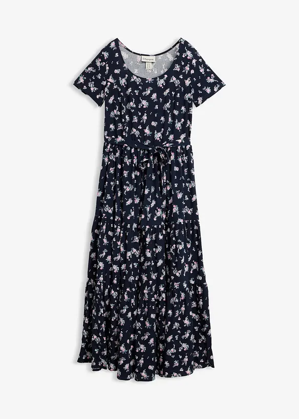 Kleid mit kurzen Ärmeln in blau von vorne - bonprix Kleid mit kurzen Ärmeln in blau von vorne - bonprix