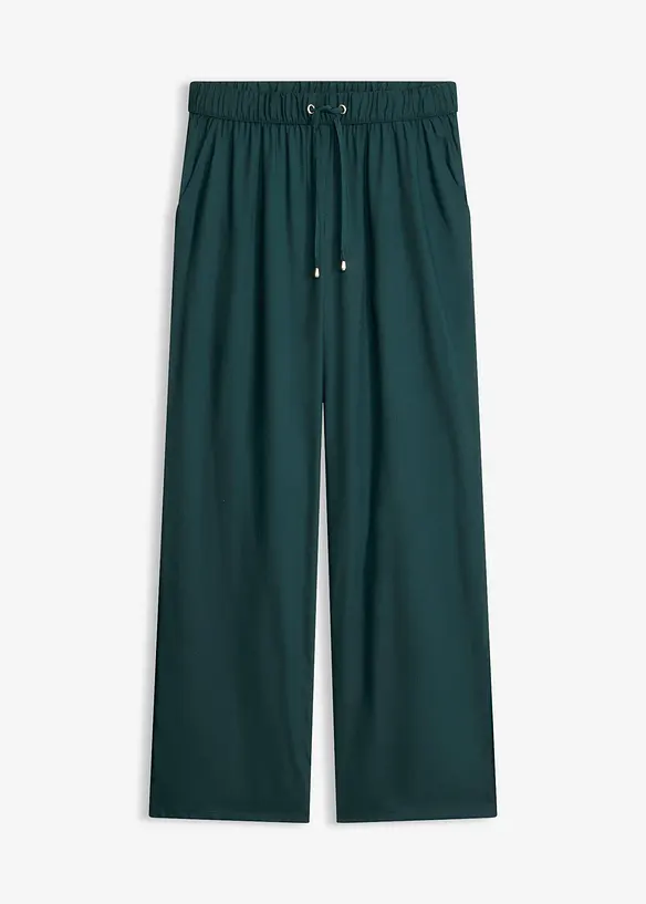 Viskose Schlupfhose in grün von vorne - bonprix