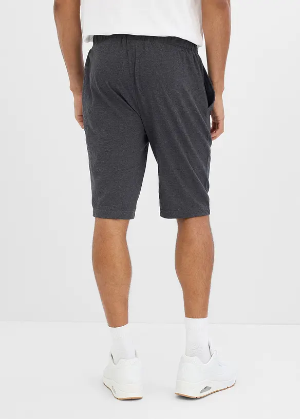 Jersey-Bermuda aus reiner Bio-Baumwolle in grau von hinten - bonprix