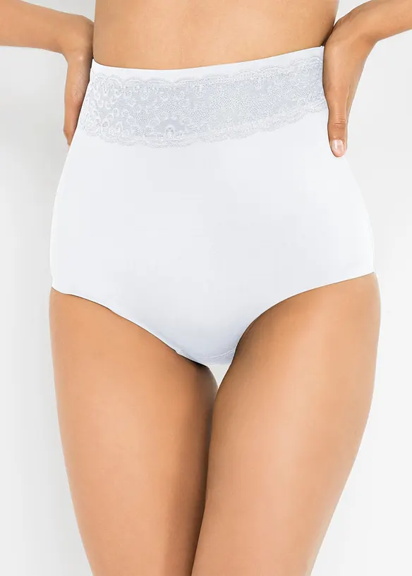 Light Shape Panty mit Spitze (2er Pack) in schwarz von vorne - bonprix
