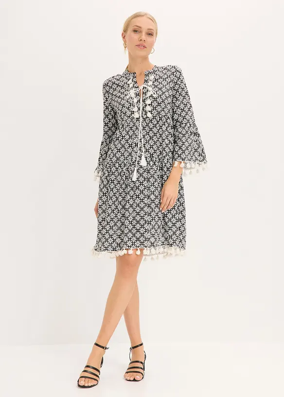 Tunika-Kleid aus softer Viskose in schwarz von vorne (Totalaufnahme) - bonprix Tunika-Kleid aus softer Viskose in schwarz von vorne (Totalaufnahme) - bonprix