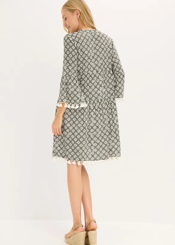 Tunika-Kleid aus softer Viskose in grün von hinten (Totalaufnahme) - bonprix Tunika-Kleid aus softer Viskose in grün von hinten (Totalaufnahme) - bonprix