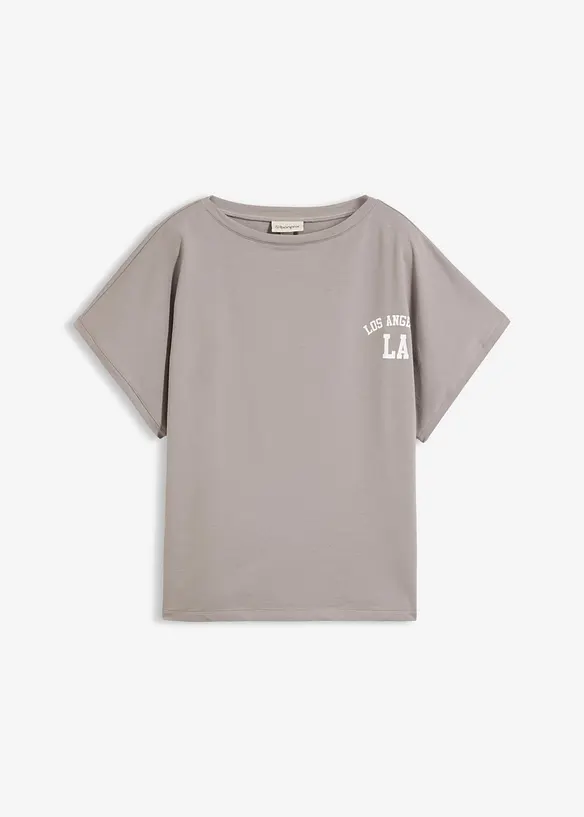 Oversize-Shirt in grau von vorne - bonprix