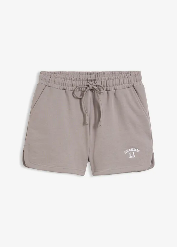 Sweat-Shorts aus reiner Bio-Baumwolle in grau von vorne - bonprix